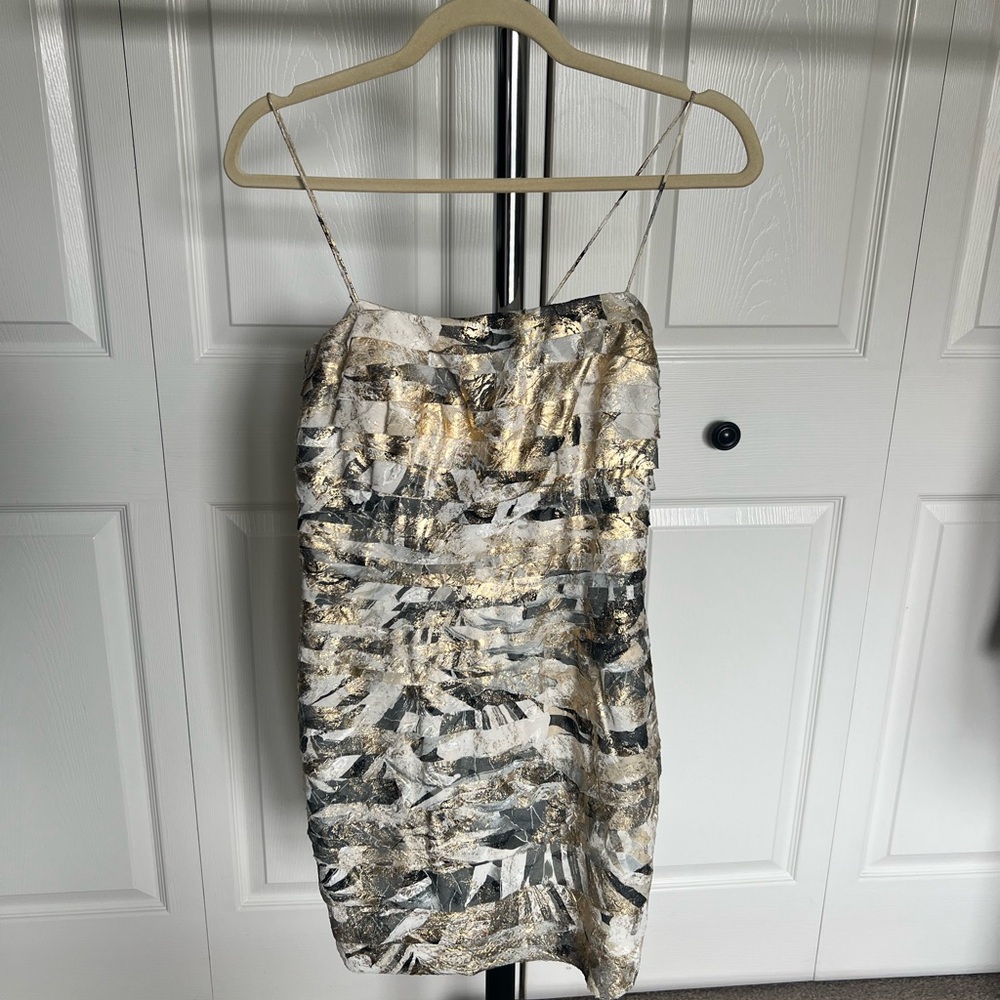 Elegant Gold and Silver Women's Dress